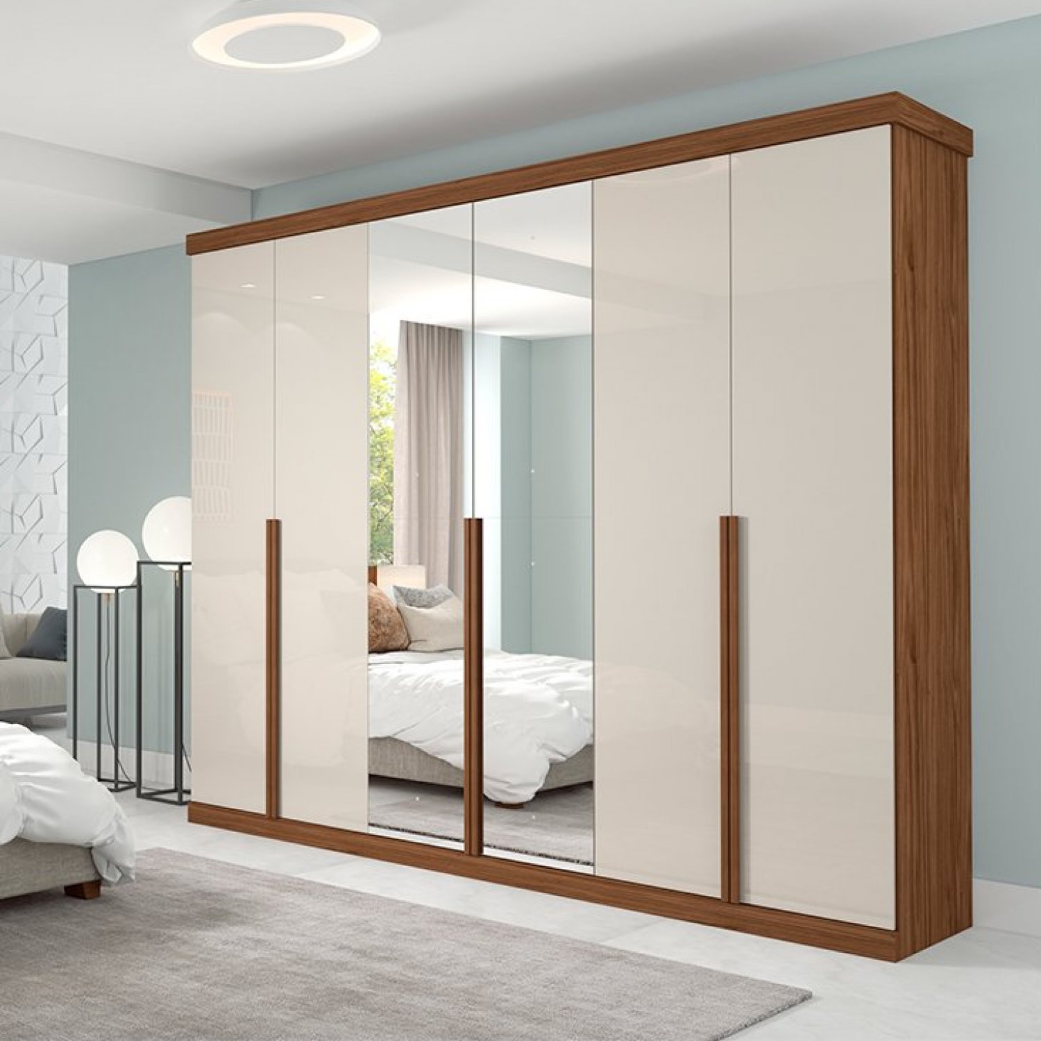 Guarda-Roupa Casal 6 Portas Guarapari MDF Panan Móveis