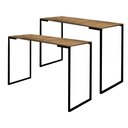 Ver imagem 1 de Kit 2 Escrivaninha Preto Tampo Mdf Nogal