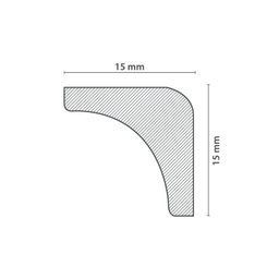 Rodateto de Poliestireno 1,5cm x 15mm x 2,00m Metro Linear A3 HomEstar - 2