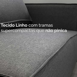 Sofá Clausi 2,50M 3 Lugares com USB Linho Assento Flutuante Soft - 4