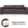 Sofá Clausi 2,50M 3 Lugares com USB Linho Assento Flutuante Soft - 3
