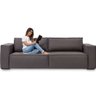 Sofá Clausi 2,50M 3 Lugares com USB Linho Assento Flutuante Soft - 1