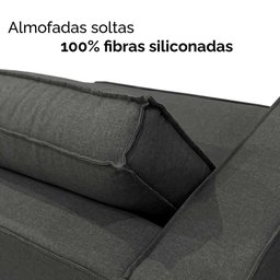 Sofá Clausi 2,50M 3 Lugares com USB Linho Assento Flutuante Soft - 5