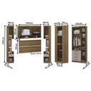 Ver imagem 5 de Quarto Modulado Casal Canto Diagonal Guarda-roupas Maleiro e Cabeceira Paris Master Luciane Móveis