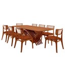 Ver imagem 2 de Conjunto Sala de Jantar Mesa Venus Tampo 220cm Laminado Barril e 8 Cadeiras Viena