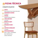 Ver imagem 3 de Conjunto Sala de Jantar Mesa Venus Tampo 220cm Laminado Barril e 8 Cadeiras Viena