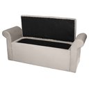 Ver imagem 3 de Recamier Baú Viena Queen 160 Cm Suede Bege Claro - MV Estofados Shop