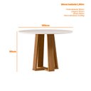 Ver imagem 2 de Mesa de Jantar 100x100cm Ambiente Isabela com Vidro Ype Off White e 4 Cadeiras Amanda Ype Veludo Pre