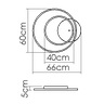 Plafon de Led Argola Glob 2 Anéis Aros em Alumínio 43W - 2