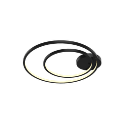 Plafon de Led Argola Glob 2 Anéis Aros em Alumínio 43W - 1