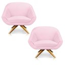 Ver imagem 1 de Kit 02 Poltronas Giovana Suede Rosa Bebê