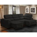 Ver imagem 1 de Sofá Canto Chaise Luiza 5 Lugares Retrátil Reclinável 250Cm Mola Bonnel Pillow Veludo Preto - SóSofá