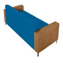 Ver imagem 7 de Sofá Living Decorativo Houston 2 Lugares 160cm Pés em Metal Veludo/ Pu Azul/ Caramelo G33 - Gran Bel