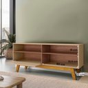 Ver imagem 3 de Rack Bancada para TV 55" 136cm MDP com Pés em Madeira Fendi Bechara Móveis
