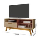 Ver imagem 2 de Rack Bancada para TV 55" 136cm MDP com Pés em Madeira Fendi Bechara Móveis