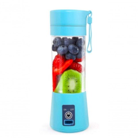 Mini Liquidificador Mixer Juice Usb Garrafa Portatil Azul