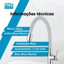 Ver imagem 3 de Torneira de Cozinha Mesa Bica Alta Flexível 1/4 de Volta Allure Mouve Viqua - Branco Metalizado