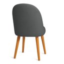 Ver imagem 6 de Kit 02 Cadeiras Poltrona de Jantar Estofada Luna Boucle Grafite Pés Palito Castanho - Pallazio