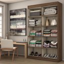 Ver imagem 2 de Armário Multiuso Albuquerque 4 Portas 8 Prateleiras Castanho - Panorama Móveis