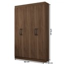 Ver imagem 4 de Armário Multiuso Albuquerque 4 Portas 8 Prateleiras Castanho - Panorama Móveis