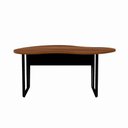 Ver imagem 6 de Mesa para Escritório Orgânica Linear Contemporânea sem Gavetas 173cm Nogal com Preto F5 Office