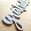 Ver imagem 2 de Adorno Gratidão - Quadro, Lettering, Decoração Para Parede - 25cm - Toque 3D:Branco