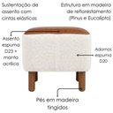 Ver imagem 5 de Puff Decorativo Verso 45x51 cm Pes Madeira Boucle e Courino Tce 1010 Tcs 727 Moll