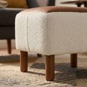 Ver imagem 6 de Puff Decorativo Verso 45x51 cm Pes Madeira Boucle e Courino Tce 1010 Tcs 727 Moll