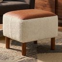 Ver imagem 2 de Puff Decorativo Verso 45x51 cm Pes Madeira Boucle e Courino Tce 1010 Tcs 727 Moll