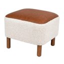 Ver imagem 1 de Puff Decorativo Verso 45x51 cm Pes Madeira Boucle e Courino Tce 1010 Tcs 727 Moll
