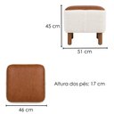 Ver imagem 3 de Puff Decorativo Verso 45x51 cm Pes Madeira Boucle e Courino Tce 1010 Tcs 727 Moll