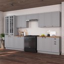 Ver imagem 1 de Armário de Cozinha Modulada Completa Fidelitá Nara 100% MDF 6 Peças 360cm 16 Portas 2 Gavetas com