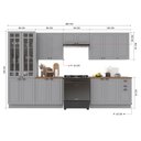 Ver imagem 4 de Armário de Cozinha Modulada Completa Fidelitá Nara 100% MDF 6 Peças 360cm 16 Portas 2 Gavetas com