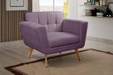 Ver imagem 2 de Poltrona Decorativa Bruna Living Sala Quarto Recepção - Veludo Roxo 380