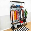 Ver imagem 2 de Arara de Roupas Middle Style Industrial Ample Tabaco e Preto