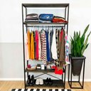 Ver imagem 1 de Arara de Roupas Middle Style Industrial Ample Tabaco e Preto
