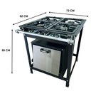 Ver imagem 4 de Fogão Alta Pressão 4 Bocas Alcazon com Forno 60 Litros Tampa Inox Acz-009+aczf-002