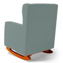 Ver imagem 3 de Poltrona de Amamentação e Descanso Zoe com Base Balanço e Puff Veludo Acqua - Desk Design