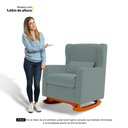 Ver imagem 6 de Poltrona de Amamentação e Descanso Zoe com Base Balanço e Puff Veludo Acqua - Desk Design