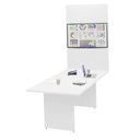 Ver imagem 2 de Mesa de Reunião com Painel Tv 2mx1m Escritório Office Netmobil - Branco