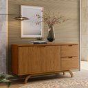 Ver imagem 3 de Kit Aparador Buffet Bar Living com Cristaleira Adega Vicky N01 Ypê - Lyam Decor