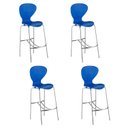 Ver imagem 1 de Kit 4 Banquetas Alta com Encosto Flash Azul
