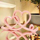 Ver imagem 1 de Estatueta Coração Romance 26cm - Decoração Casal Quarto Sala - Cor: Rosa Claro
