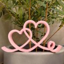 Ver imagem 4 de Estatueta Coração Romance 26cm - Decoração Casal Quarto Sala - Cor: Rosa Claro