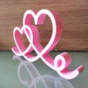 Ver imagem 3 de Estatueta Coração Romance 26cm - Decoração Casal Quarto Sala - Cor: Rosa Claro