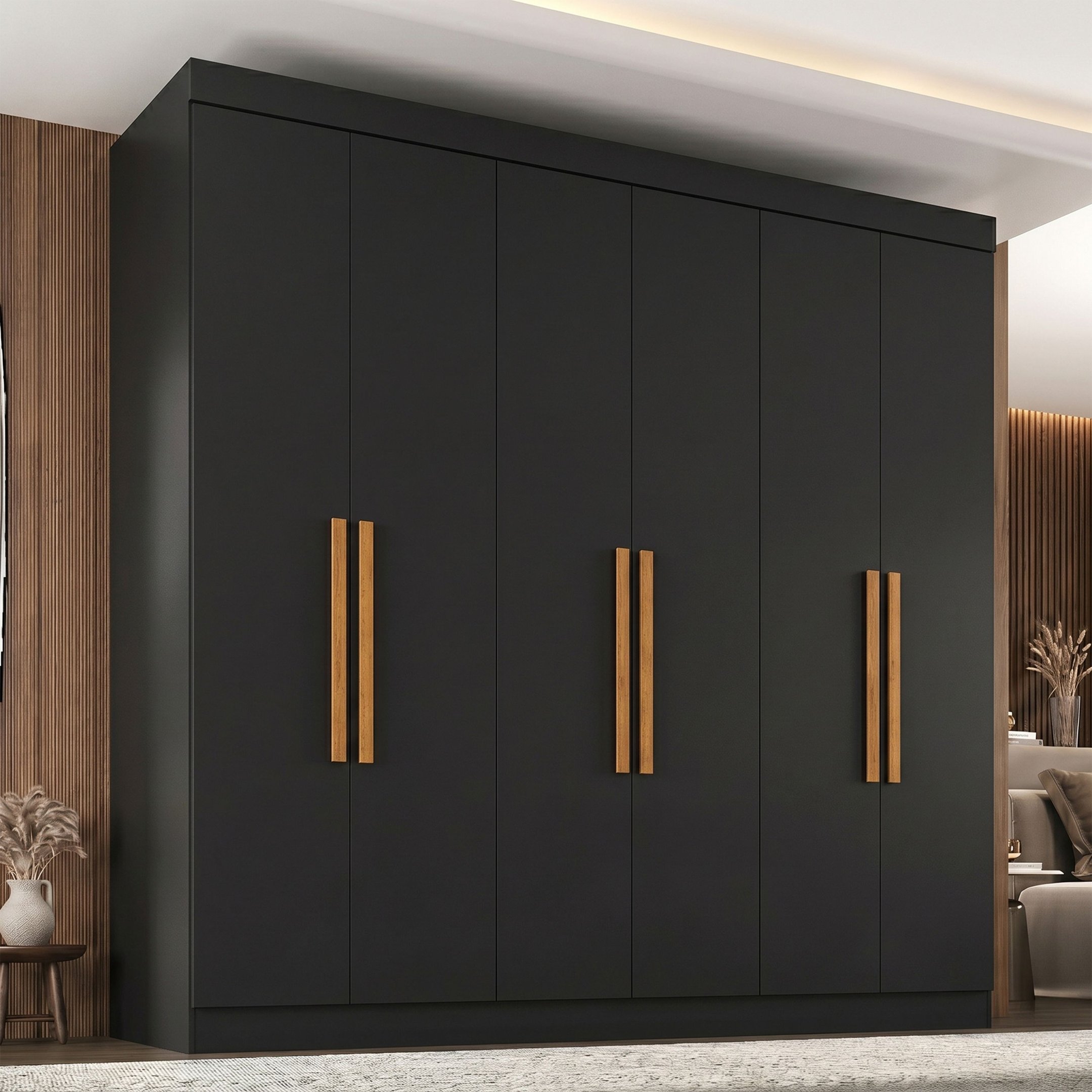 Guarda Roupa Casal 6 Portas em MDP 180cm Paris Espresso Móveis Preto é boa?