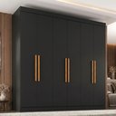 Ver imagem 1 de Guarda Roupa Casal 6 Portas em MDP 180cm Paris Espresso Móveis Preto