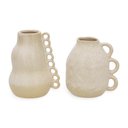 Ver imagem 1 de Kit Vasos Decorativos em Cerâmica Bege com Alça Escultórica