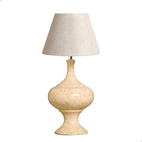 Abajur Grande para Sala Medieval Bege Petra com Cúpula 65,5x35 Cm