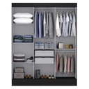 Ver imagem 7 de Guarda Roupa Casal com Espelho 3 Portas 2 Gavetas Istambul Espresso Móveis Preto